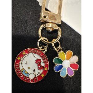Cute Bag Keychain Hello Kitty Colorful Enamel Zipper Pull Charm Keyring NEW